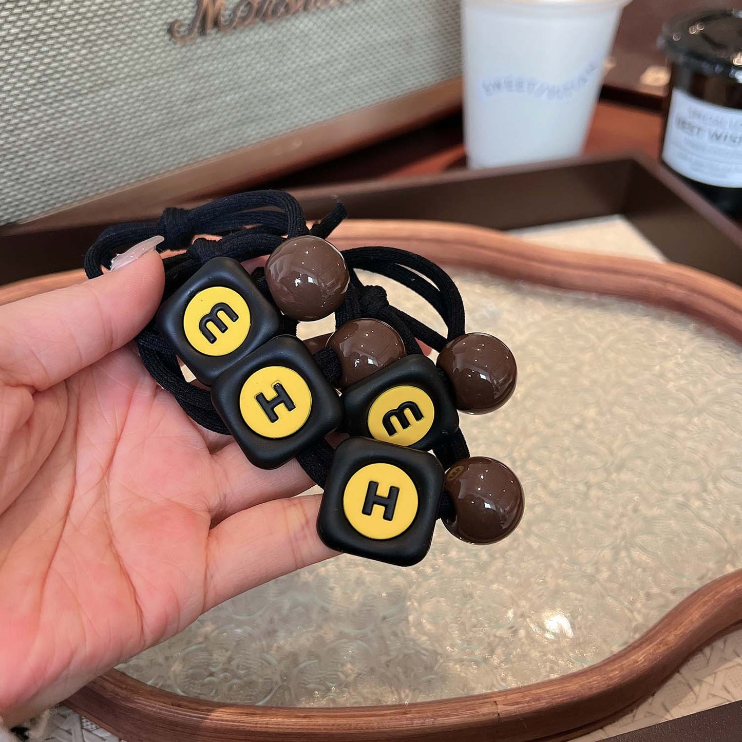 ✨清倉特賣✨AD6017磨砂字母金屬質感ins髮圈2024.12.13