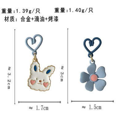 BJ3531可愛花朵小動物愛心蝴蝶結S925銀針耳釘2023.06.09