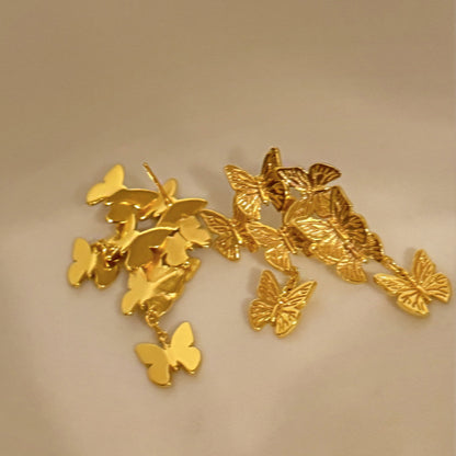 EA9514個性甜美金屬復古蝴蝶銀針耳環2024.04.09