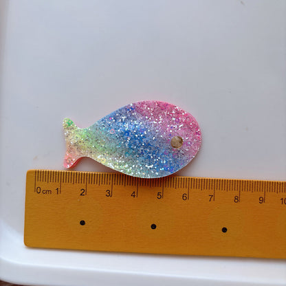 CJ0717夢幻彩虹閃粉小魚髮夾2026.07