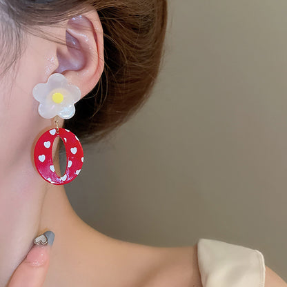 EA2008個性法式油畫花朵樹脂銀針耳環2024.08.16