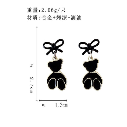 BA4488蝴蝶結可愛卡通小熊S925銀針耳釘2023.08.08
