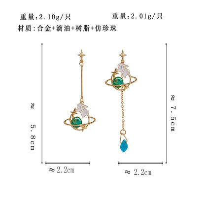 BJ5805自主設計星球不對小兔子S925銀針耳釘2023.06.13
