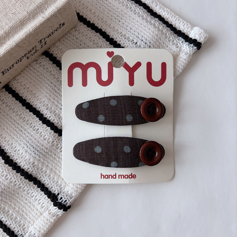 CZ0803韓版布藝波點髮夾女孩劉海BB夾2026.08