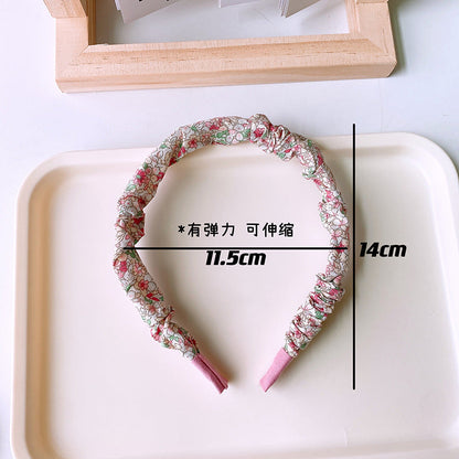 CK0703粉色森系度假風布藝碎花蝴蝶結髮夾髮圈2個2023.07.04