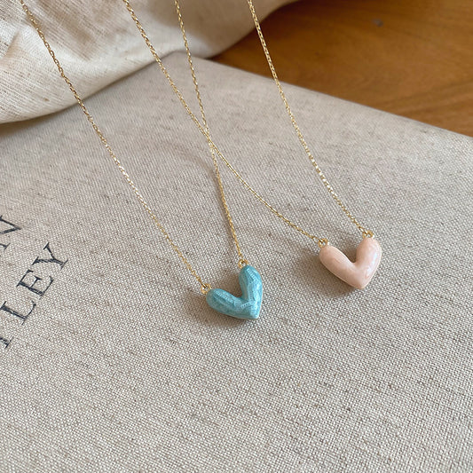 EA1556韓系簡約甜美滴油多巴胺愛心項鍊2026.04