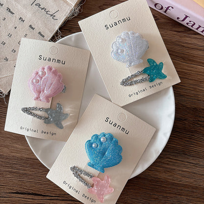 CJ0728韓系海洋公主清爽海星貝殼兒童夾髮2025.07.25