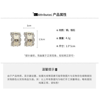 EA2206優雅氣質滴油鋯石花邊珍珠銀針耳環2026.04
