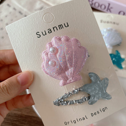 CJ0728韓系海洋公主清爽海星貝殼兒童夾髮2025.07.25