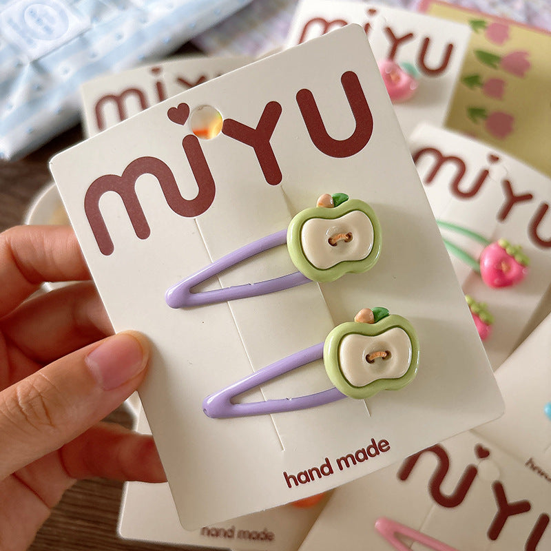 CJ0621可愛卡通兒童滴油彩色水果百搭女童髮夾2025.07.18