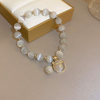 EN7724珍珠平安扣猫眼石玉佩愛心手鏈2023.11.14