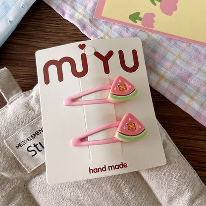 CJ0621可愛卡通兒童滴油彩色水果百搭女童髮夾2025.07.18