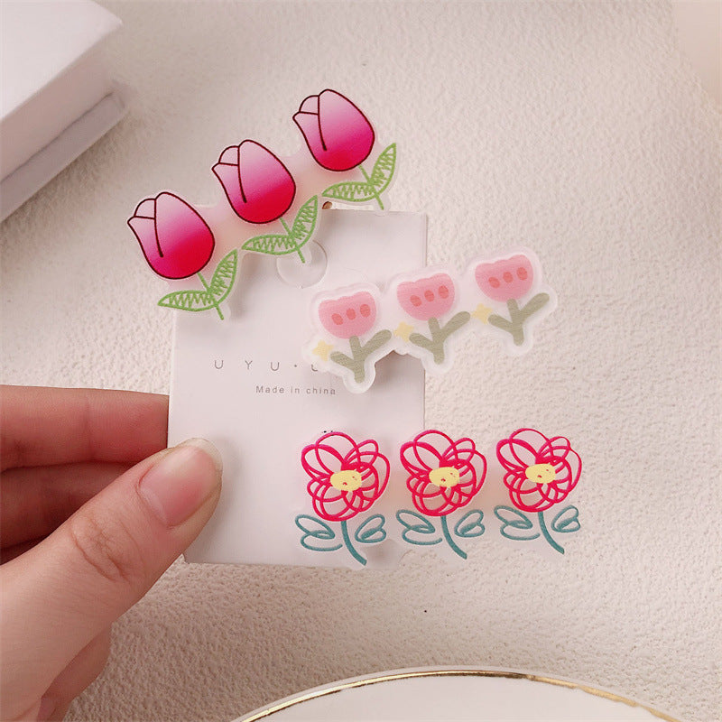GA5443 百搭甜美可愛玫瑰亞克力花朵髮夾2024.04.23