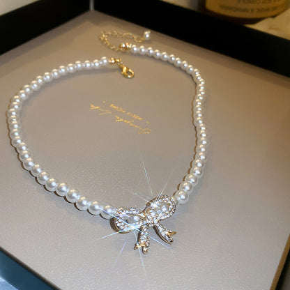 EN2080法式復古珍珠鑲鑽蝴蝶結項鍊2024.05.21