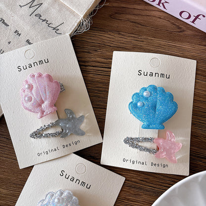 CJ0728韓系海洋公主清爽海星貝殼兒童夾髮2025.07.25