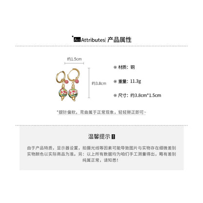 EK0714新中式圓形荷葉蓮花吊墜耳環2024.07.02