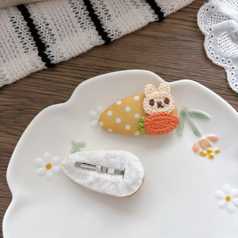 CA0808兒童刺繡布藝髮夾女童側邊水果碎髮夾2026.08