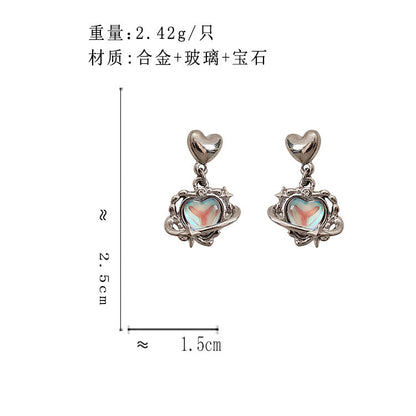 BJ7052原創設計個性環繞星球愛心S925銀針耳釘2023.06.20