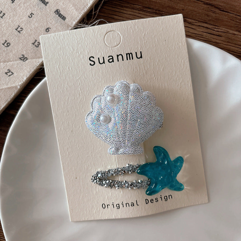 CJ0728韓系海洋公主清爽海星貝殼兒童夾髮2025.07.25