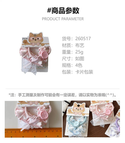CM0517韓版甜美小清新蕾絲蝴蝶結女孩髮圈馬尾髮繩2026.05