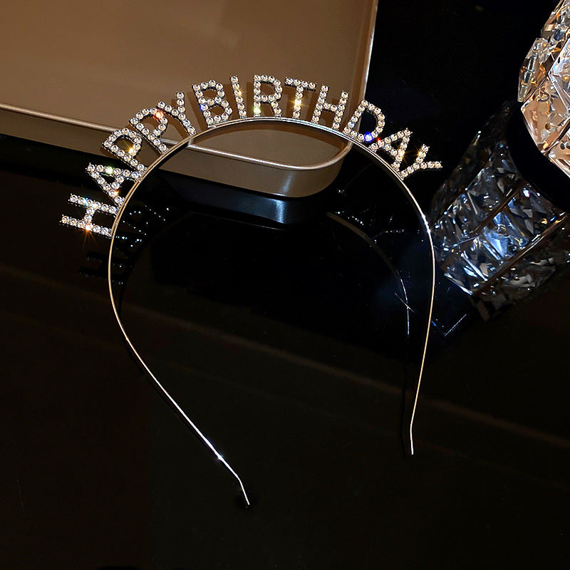HJ1488生日快樂HappyBirthday鑲鑽字母髮箍2023.01.20