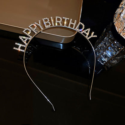 HJ1488生日快樂HappyBirthday鑲鑽字母髮箍2023.01.20