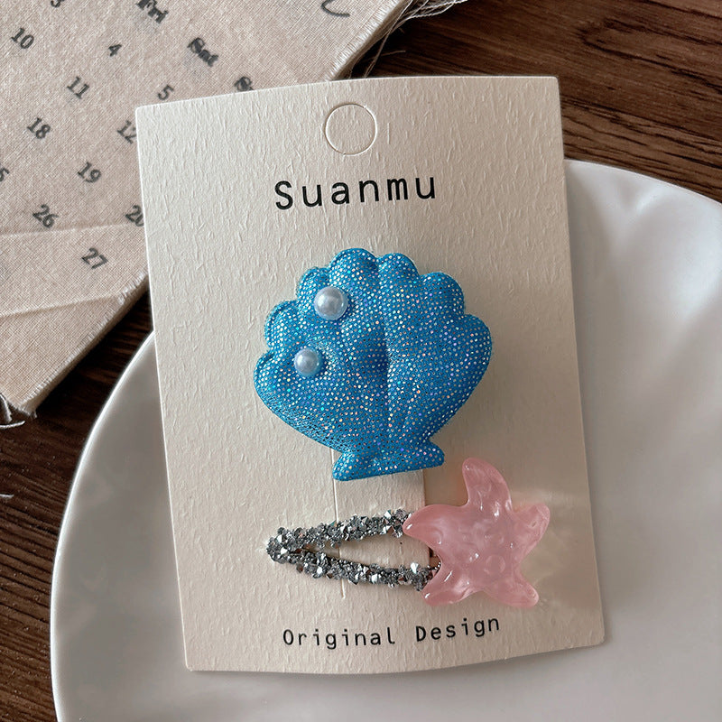 CJ0728韓系海洋公主清爽海星貝殼兒童夾髮2025.07.25