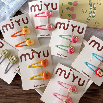 CJ0621可愛卡通兒童滴油彩色水果百搭女童髮夾2025.07.18