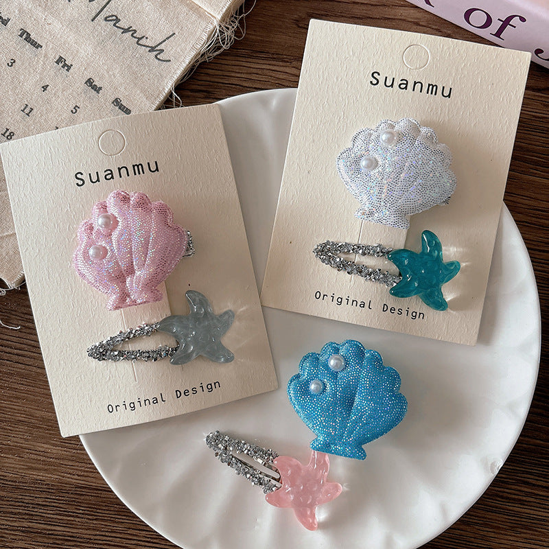 CJ0728韓系海洋公主清爽海星貝殼兒童夾髮2025.07.25