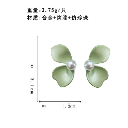 BJ5122個性優雅綠白花朵系列合集S925銀針耳環2023.06.13