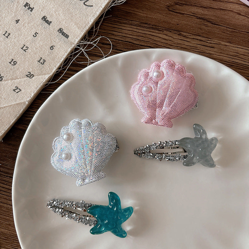 CJ0728韓系海洋公主清爽海星貝殼兒童夾髮2025.07.25