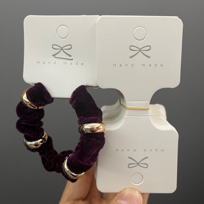 KP8438髮飾配件-蝴蝶結對折髮圈項鍊吊牌卡紙