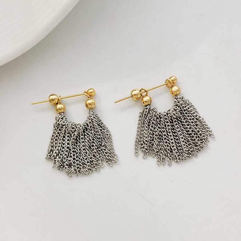 BA7340歐美金屬感鏈條流蘇耳環2024.04.09