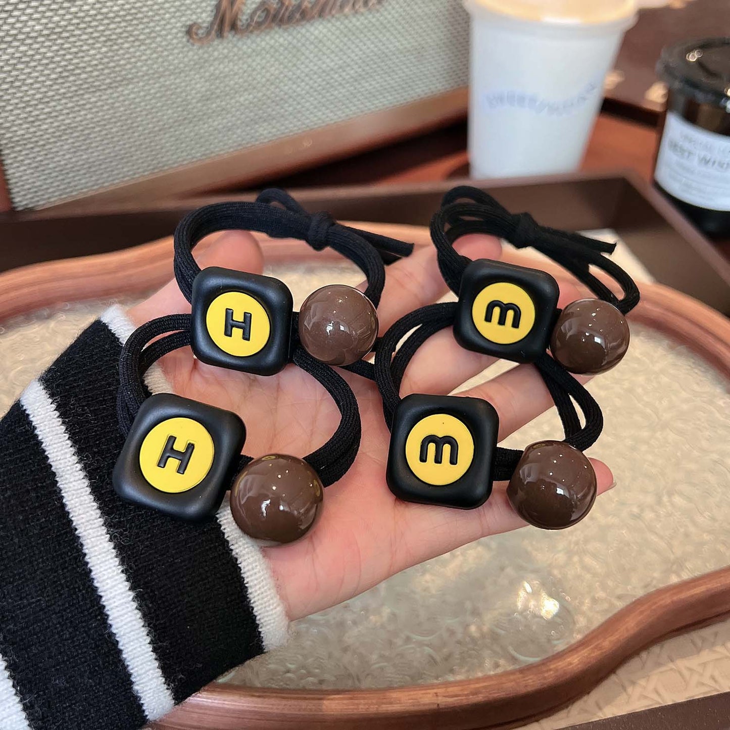 ✨清倉特賣✨AD6017磨砂字母金屬質感ins髮圈2024.12.13