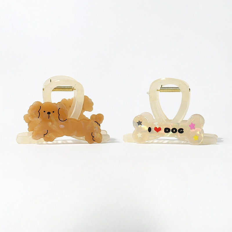 GJ2014百搭個性卡通趣味小狗骨頭盤髮鯊魚夾2024.06.04