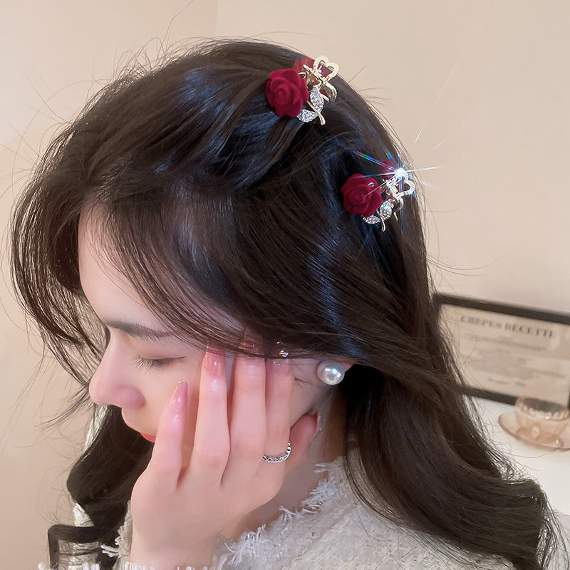 HJ3464秋冬新款玫瑰花朵小號髮夾2023.01.27